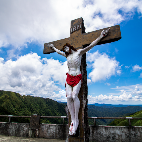 Mocha mountain crucifix